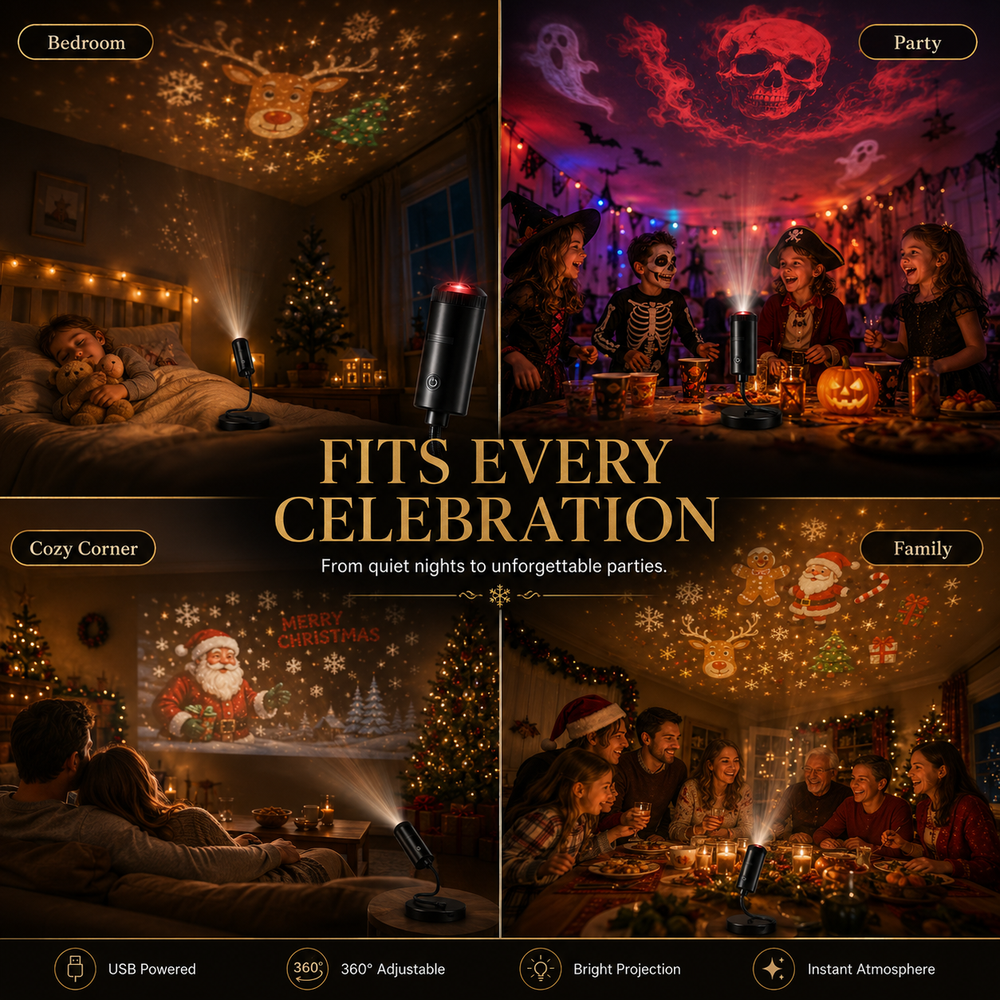 🎄👻 ✨ 60,000+ Sold — Plug & Play HD Holiday Projector for Christmas & Halloween Decor