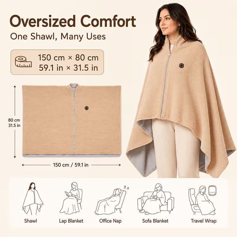 ⛄LIMITED-TIME 50% OFF‼️💞54K+ SOLD⭐🔥 USB HEATED WEARABLE SHAWL